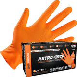 SAS Astro-Grip Powder-Free Exam Grade Nitrile Disposable Gloves - 10 Boxes / 100 Each, Orange, 7 Mil XL