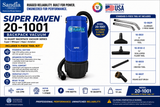 Sandia 20-1001 Super Raven Backpack Vacuum with 5 Piece Standard Tool Kit, 10 Quart Capacity