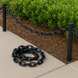 Chain Plastic Barrier Chain, Black, 1.5-Inch Link Diameter, 25-Foot Length