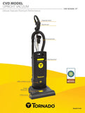 Tornado Deluxe CVD 38 Upright Vacuum 15', ( Dual Motor ) W/On-Board Tools 91440