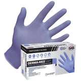 SAS Safety 66521 Derma-Med Powder-Free Nitrile Exam Grade Gloves, Small, 100-Pack