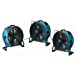 XPOWER X-47ATR 1/3 HP Sealed Motor Axial Air Mover Fan - with Variable Speed Control, 3 Hour Timer - Blue