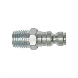 Interstate Pneumatics CPA441Z 1/4 Inch Automotive Steel Coupler Plug x 1/4 Inch Male NPT - Silver Zinc Color (1)
