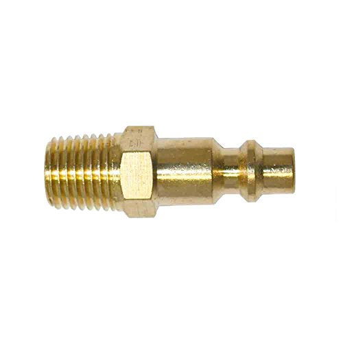 Interstate Pneumatics CPH441B 1/4 Inch Industrial Brass Coupler Plug x 1/4 Inch Male NPT (1)