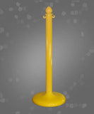 Stanchion Plastic Floor Post with Base Yellow 3" X 38" For Plastic Chain