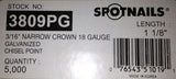 SpotNails 3809PG 3/16-Inch 18-Gauge Narrow Crown 1-1/8"