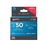 Arrow Fastener 50424 1/4" T50 Staples Pack of 3