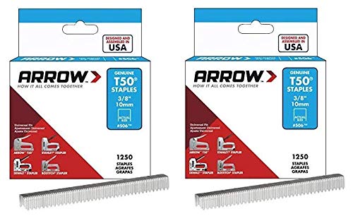 Set of 2 Arrow Fastener 50624SPTP 3/8" T50 Staples (Two Pack)
