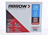 Arrow Fastener 504IP 1/4" T50 Staples 5000 Count