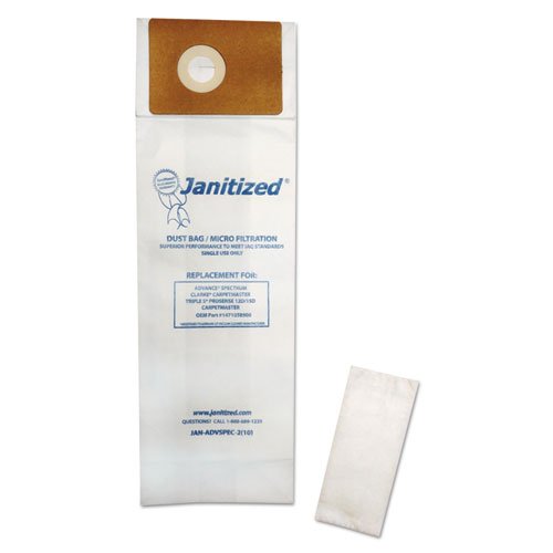 JANADVSPEC21 Janitized Janadvspec21 Vacuum Filter Bags Designed to Fit Advance Spectrum Carpetmaster 100/Cs