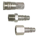 Interstate Pneumatics CH880-KIT 3 Piece Industrial Steel Coupler and Plug Kit 1/2 inch