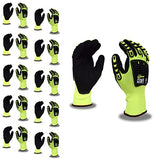 Cordova 7735 Impact Gloves, Padded Nitrile Coating for Extra Grip, Reinforced Thumb, High-Visibility Work Gloves with Impact Protection, Flexible and Comfy, Heavy-Duty, X-Large, 10-Pack Bulk Gloves