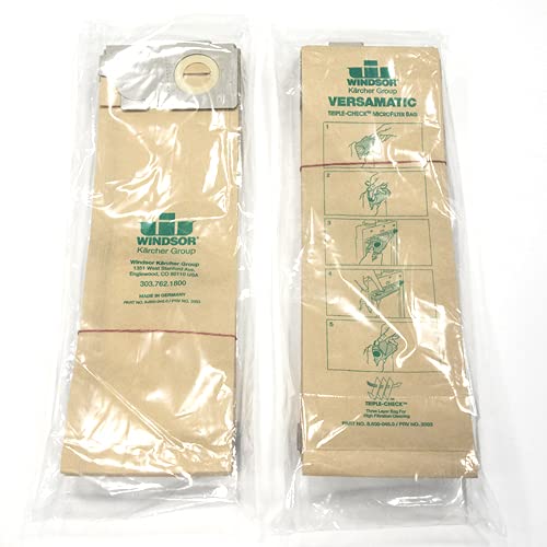 Windsor Karcher Genuine Triple Check Microfilter Bag for Versamatic Commercial Upright 8.600-046.0, Made in Germany – 2 pack (20 bags)