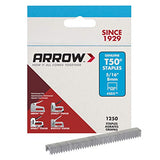 Arrow 505 Genuine T50 5/16-Inch Staples, 1,250-Pack