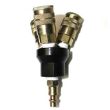Interstate Pneumatics FPM44-KH4 3- Way Dome Manifold with 3 - 1/4" Industrial Couplers and 1- 1/4" Industrial Plug