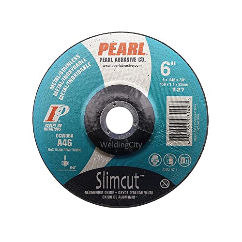 Pearl Abrasive DCW06A 5-PK  Slimcut-40 Cut-Off Wheel 6 x .040 x 7/8 Aluminum Oxide Type 27 Contaminant Free
