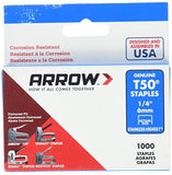 Arrow Fastener 504SS1 1/4 in. T50 Stainless Steel Staples