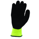 Cold Snap Gloves, 7-Gauge, Hi-Vis Green, Brushed, Loop-In, Acrylic Terry Shell, Black Foam Latex Palm Coating
