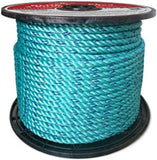 CWC Blue Steel Rope Standard Lay, Teal with Dark Blue Tracer (5/16" x 600')