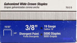 7512D 3/8" Length x 15/32" Crown 19 Gauge Staples 5000 per Pack (8631) Similar to Duo Fast