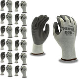 Cordova Therma-Cor Gloves, 10-Gauge, Gray, Brushed, Loop-In, Acrylic Terry Shell, Gray Latex Palm Coating, 12-Pack