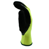 Cold Snap Gloves, 7-Gauge, Hi-Vis Green, Brushed, Loop-In, Acrylic Terry Shell, Black Foam Latex Palm Coating