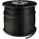 CWC Solid Braid Nylon Rope Spool, Black (3/16" x 3000' - 825 lbs Tensile)