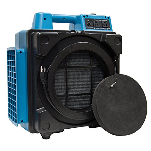 XPOWER X-2480A Professional 3 Stage Filtration HEPA Purifier System, Negative Air Machine, Airbourne Cleaner, Mini Scrubber, Blue