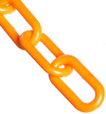Plastic Barrier Chain, 1.5" Diameter, 100' Length, Orange