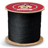 CWC 3-Strand Nylon Rope - 1/4" x 600 ft, Black