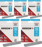 Arrow Fastener 508 Genuine T50 1/2-Inch Staples, 5 Pack