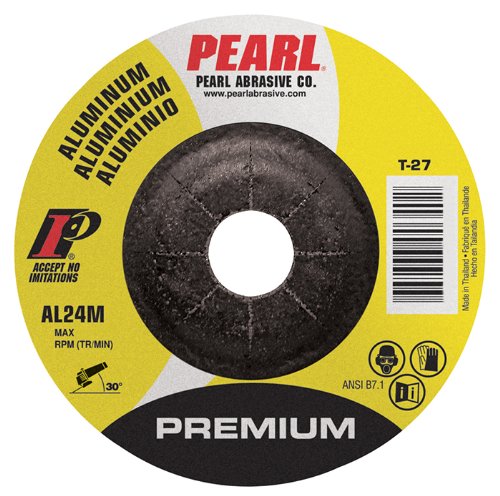 Pearl Premium 5" x 1/4" x 7/8" Depressed Center Grinding Wheel - Aluminum (Pack of 25)