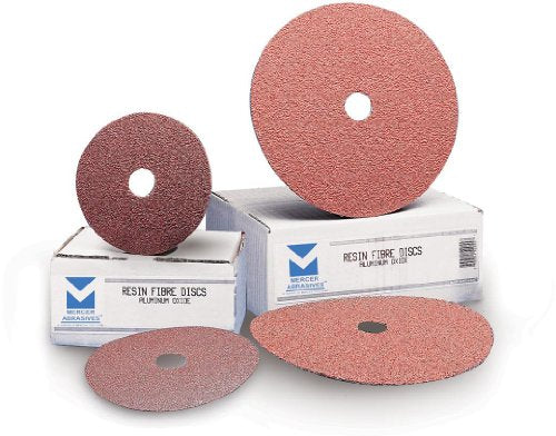 Mercer Abrasives 302016-25 5-Inch by 7/8-Inch Aluminum Oxide Resin Fibre Discs, 16 Grit, 25-Pack
