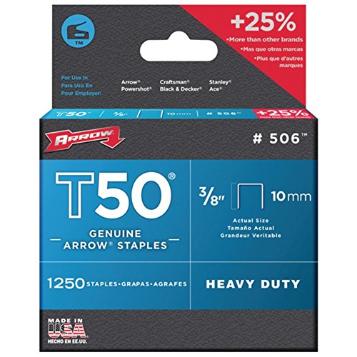 Arrow Fastener 50624 T50 3/8 Staples 1250 Pack Heavy Duty Tools , Hand ...