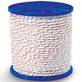 Rope 3-Strand Poly Dacron Truck Rope, White w/ Orange Tracers (1/2