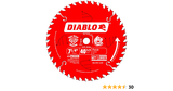 Diablo D0740A 7-1/4" X 40 Tooth Wet Lumber Finish Circular Saw Blade 5 Pack