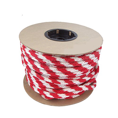 CWC 115460 5/8in Solid Braid Multifilament Poly Red/White Halter Rope 200ft