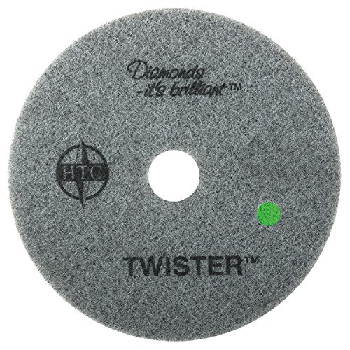 Americo Manufacturing 435510 Twister Green 3000 Grit Floor Pad for Step 3 Polishing and Daily Maintenance (2 Pack), 10"