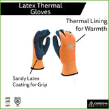 Cordova Cold Snap Thermo Gloves, Two-Ply, Polyester Shell, Brushed Acrylic Terry Lining, Full Gray Sandy Palm 12-Pack