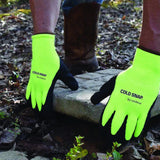 Cold Snap Gloves, 7-Gauge, Hi-Vis Green, Brushed, Loop-In, Acrylic Terry Shell, Black Foam Latex Palm Coating