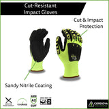 Cordova 7735 Impact Gloves, Padded Nitrile Coating for Extra Grip, Reinforced Thumb, High-Visibility Work Gloves with Impact Protection, Flexible and Comfy, Heavy-Duty, X-Large, 10-Pack Bulk Gloves