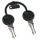 USA-CLEAN T81076 Metal Keys with Black Plastic Tops (Pack of 2)