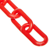 Plastic Barrier Chain, 1.5" Diameter, 100' Length, Red