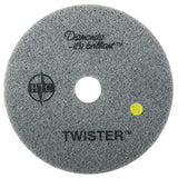 Americo Manufacturing 435417 Twister Yellow 1500 Grit Floor Pad for Step 2 Initial Polishing (2 Pack), 17"