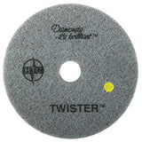 Americo Manufacturing 435418 Twister Yellow 1500 Grit Floor Pad for Step 2 Initial Polishing (2 Pack), 18