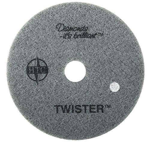 Americo Manufacturing 435312 Twister White 800 Grit Floor Pad for Step 1 Deep Cleaning (2 Pack), 12"