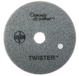 Americo Manufacturing 435312 Twister White 800 Grit Floor Pad for Step 1 Deep Cleaning (2 Pack), 12"