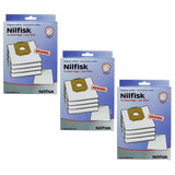 Nilfisk Power P10 P20 P40 Allergy PW10 PW20 Vacuum Cleaner Cloth Bags + Filter (3 x Packs)