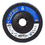 Mercer Industries 266040 Zirconia Flap Disc, High Density, Type 27, 5" x 7/8", Grit 40, 10 Pack