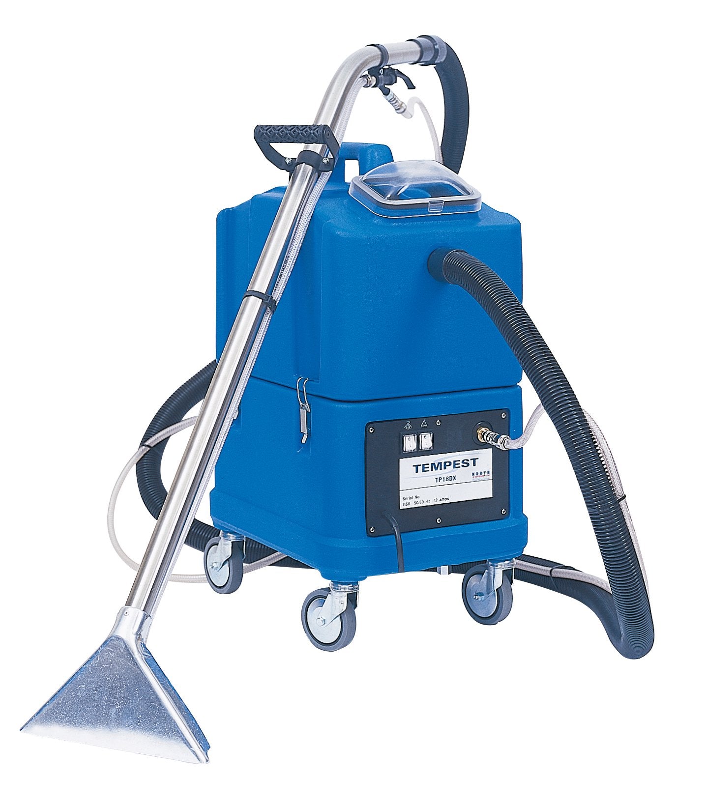 NaceCare TP8X Polyethylene Box Extractor with 3 Jet Stainless Steel Wand, 8 Gallon Capacity, 2HP, 33' Power Cord Length, Blue